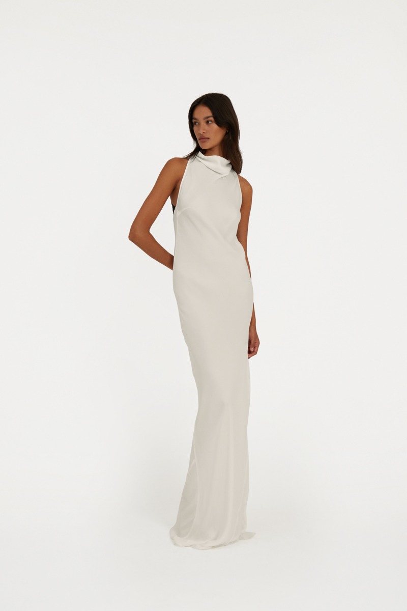 Maxi Halterneck Dress Blue - ROTATE Birger Christensen