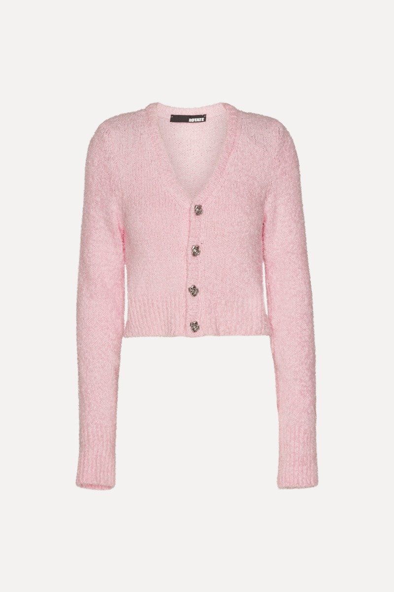 Pink fitted cardigan hotsell