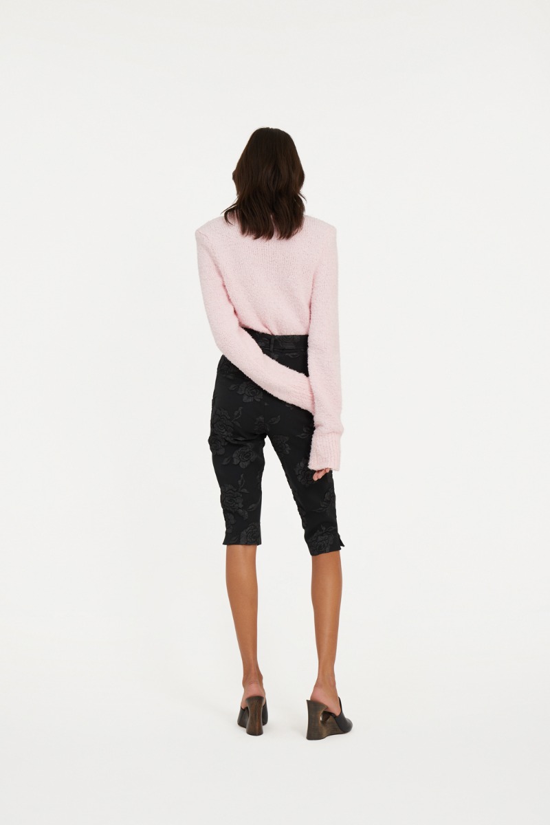 25SS新作かわいいパンツ【Ronron】FRILL CAPRI PANTS BLACK FRILL CAPRI PANTS BLACK - RONRON 론론