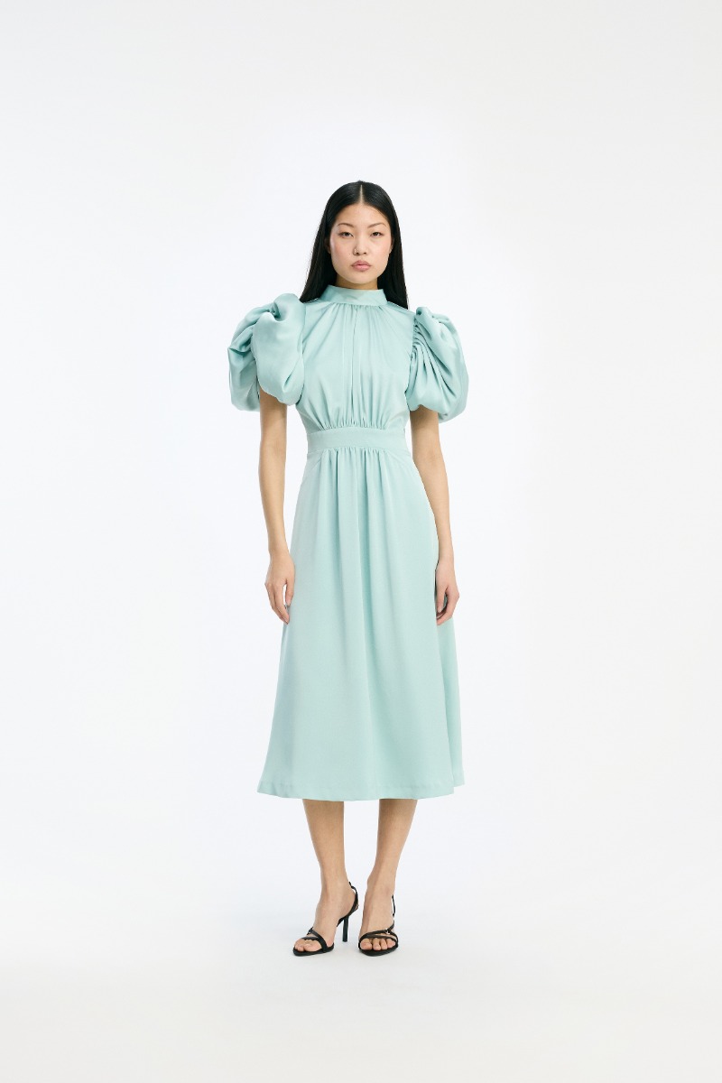 バイヤー厳選用品 Satin Puff Christensen Birger ROTATE - White Dress Midi ワンピース