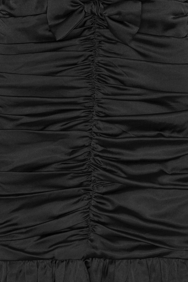 Satin Mini Ruffle Dress Black - ROTATE Birger Christensen