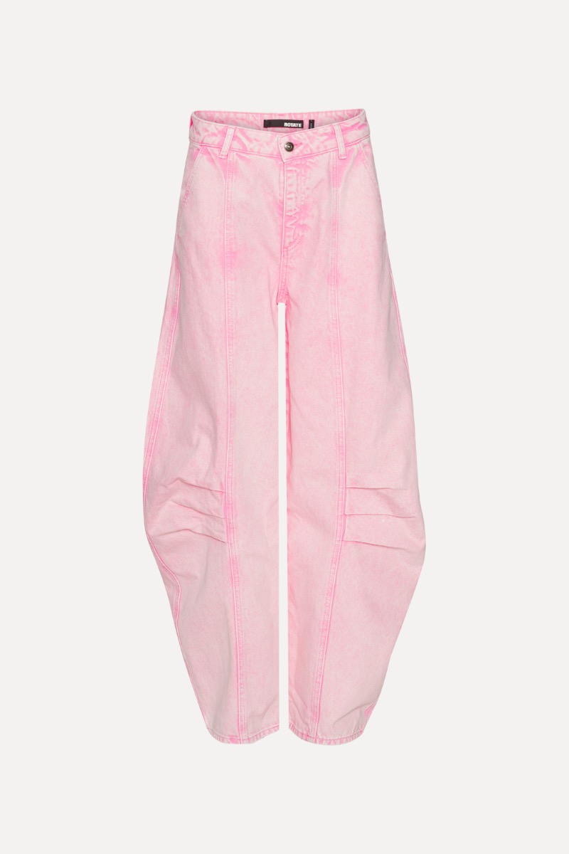 パンツ back slit curve denim pants (pink) KIRJAUDU Womens Casual High Waist Side Lace Up Workout