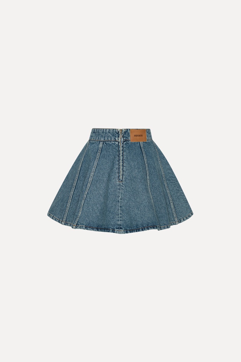 【WONDER WONDER】Brit Vintage Washed Denim Mini Skirt Belt set] Jerik vintage washed denim mini skirt - WONDER