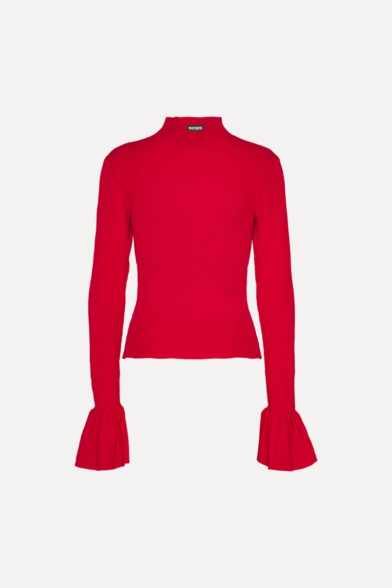 HERNO トロストリンクマキシトレス AB000028D12689 9210 Knit High Neck Top Red - ROTATE Birger Christensen