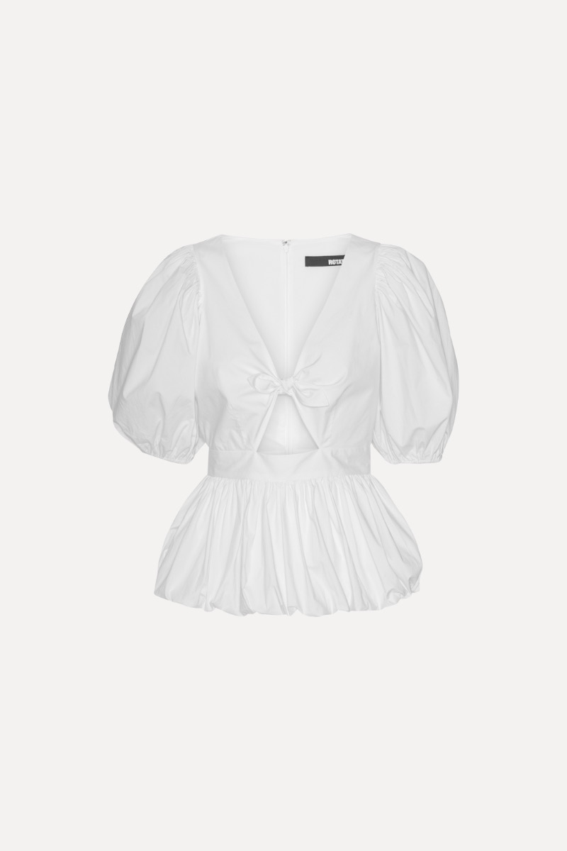 Puff Sleeve Bubble Top Bright White - ROTATE Birger Christensen