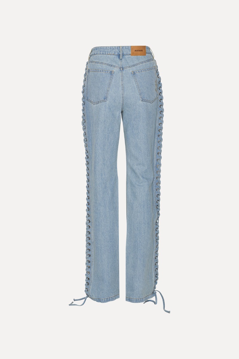 Laced Straight Leg Jeans Blue - ROTATE Birger Christensen