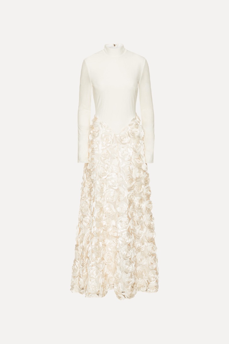 ワンピース ROTATE BIRGER CHRISTENSEN 'Long Sleeve Maxi' dress Rotate White Sequins Maxi Dress Silver | Contemporary Ready