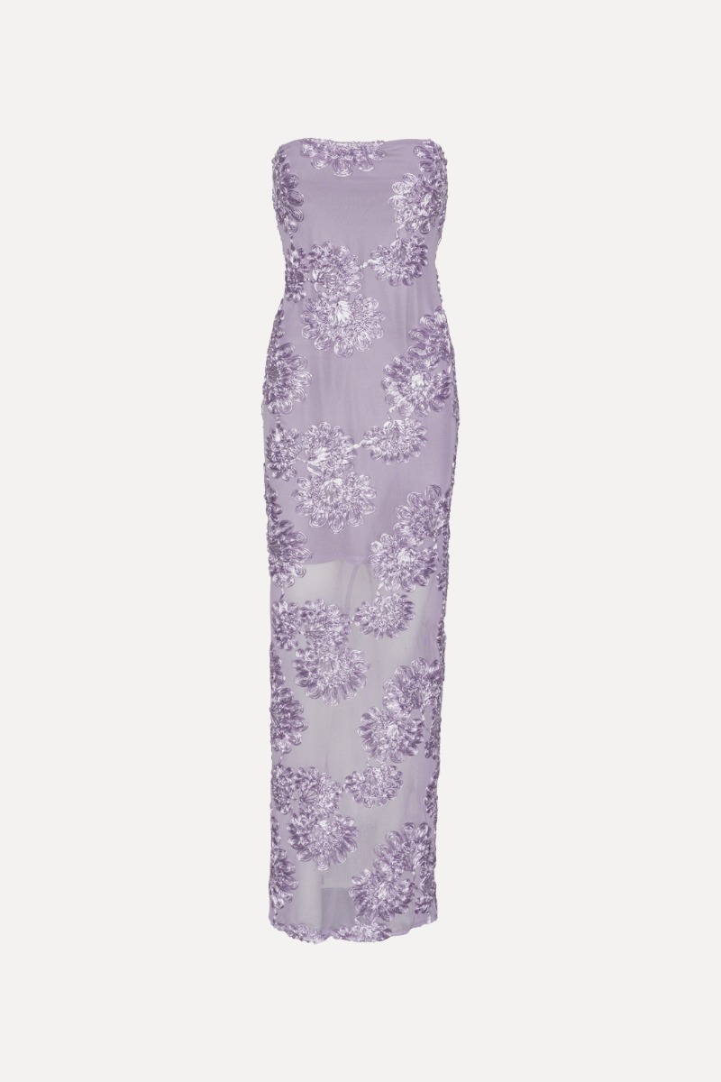 3d Mesh Maxi Dress Purple - ROTATE Birger Christensen