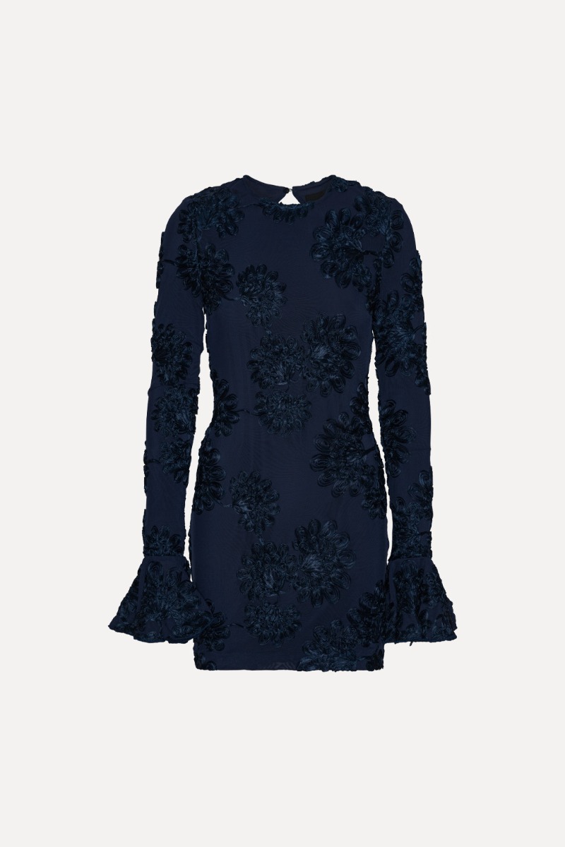 3d Mesh Mini Dress Dark Blue - ROTATE Birger Christensen