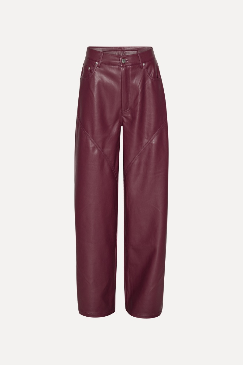 【関税&送料込】Rotate Trousers Bordeaux Mid Waisted Piping Pants Bordeaux - ROTATE Birger Christensen