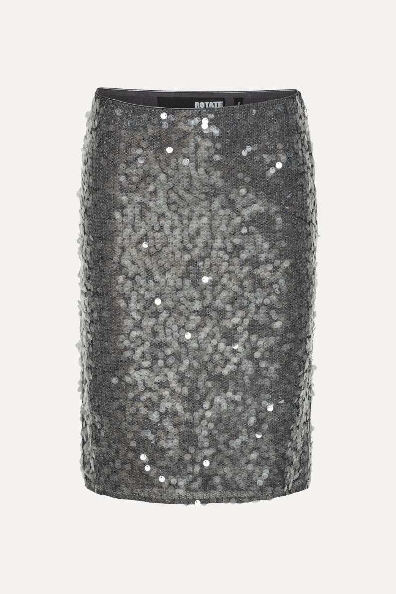 Net Sequin Midi Skirt Dark Grey - ROTATE Birger Christensen