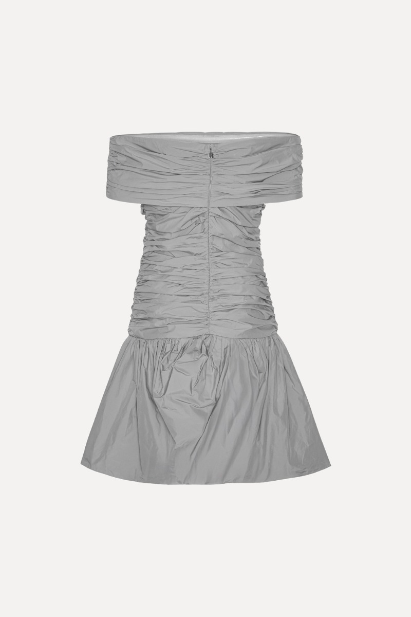 Off Shoulder Mini Dress Grey - ROTATE Birger Christensen