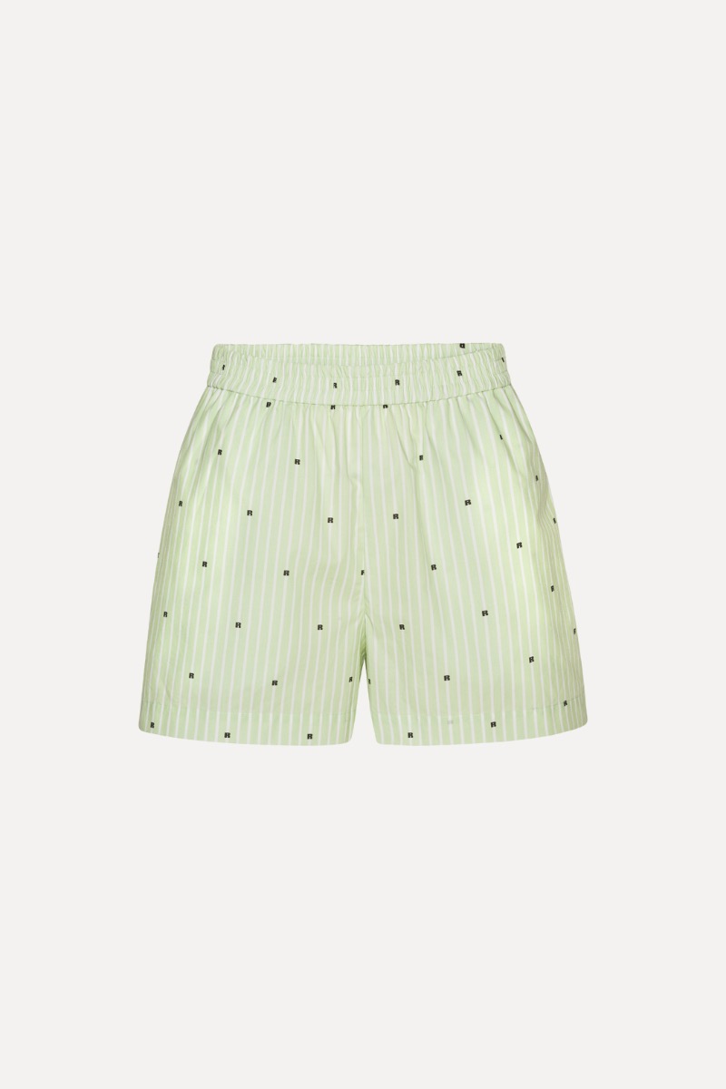ショートパンツ ROTATE BIRGER CHRISTENSEN Short stripes Poplin Shorts Striped Green - ROTATE Birger Christensen