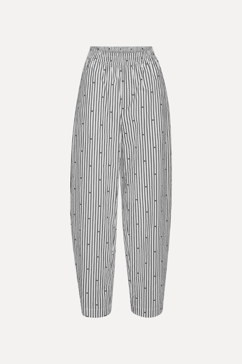 パンツ ROTATE FW25 'Poplin Tapered Striped' pants (114400000 1000) Poplin Tapered Pants Striped Black - ROTATE Birger Christensen