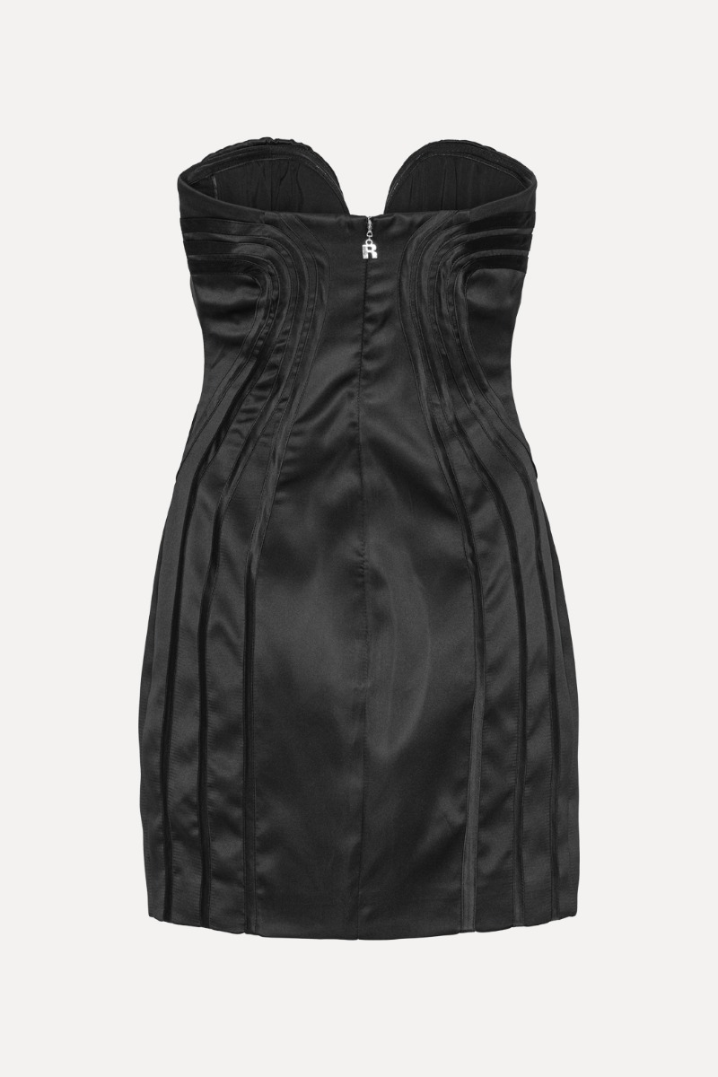 ワンピース ROTATE FW25 'Satin Mini' dress (114417100 100) Satin Mini Dress Black - ROTATE Birger Christensen