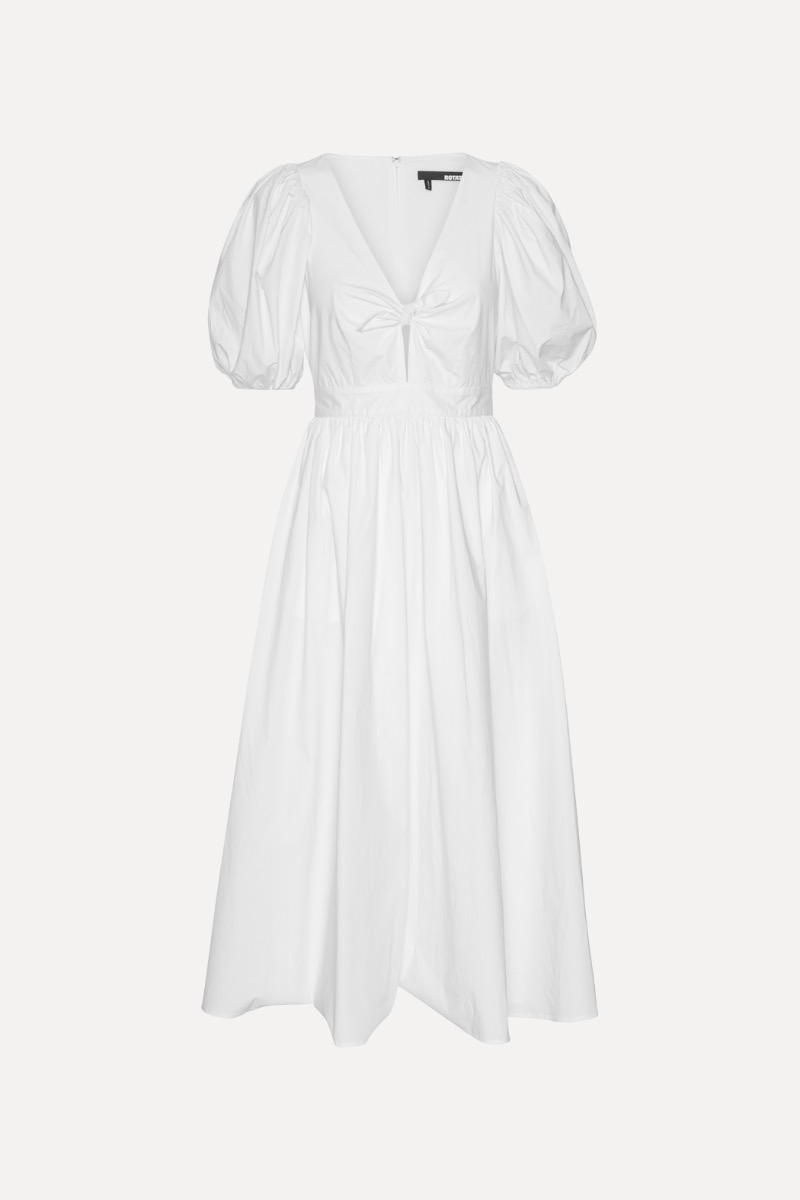 ROTATE BIRGER CHRISTENSEN Noon Jacquard-Pattern Puff-Sleeve