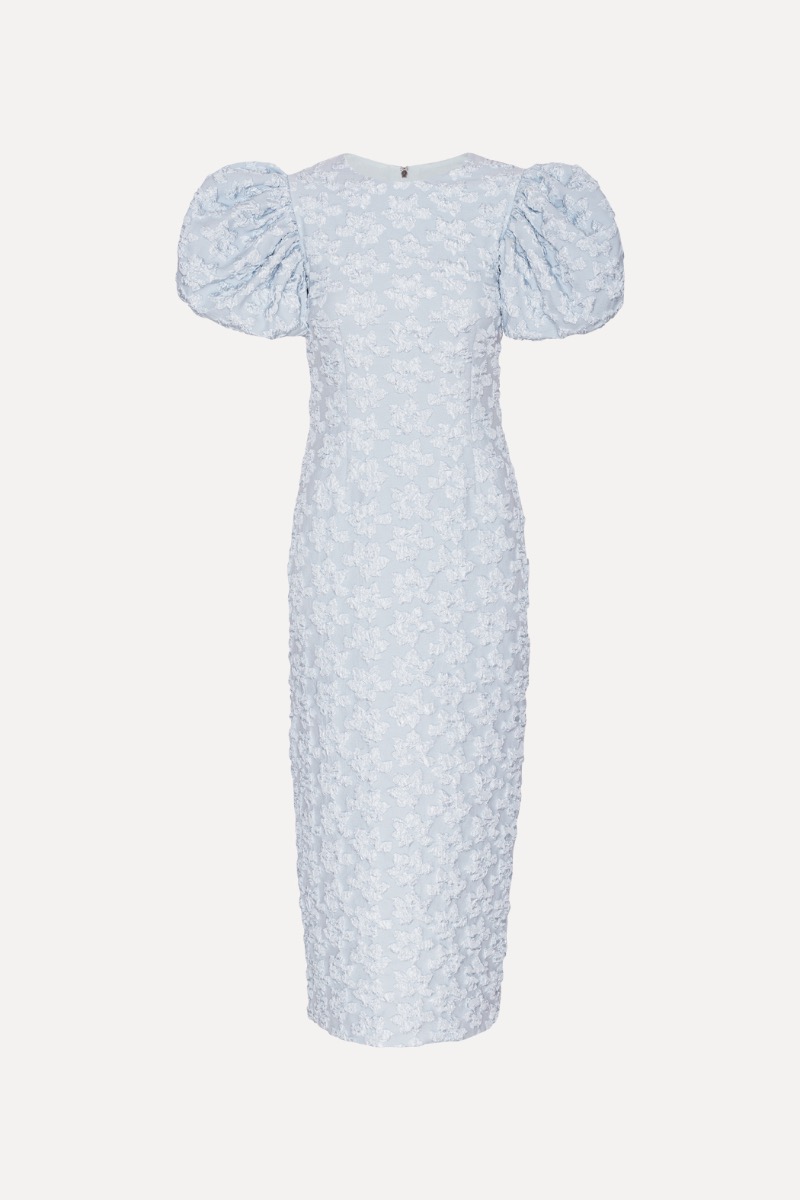 Jacquard Midi Puffy Dress Blue - ROTATE Birger Christensen