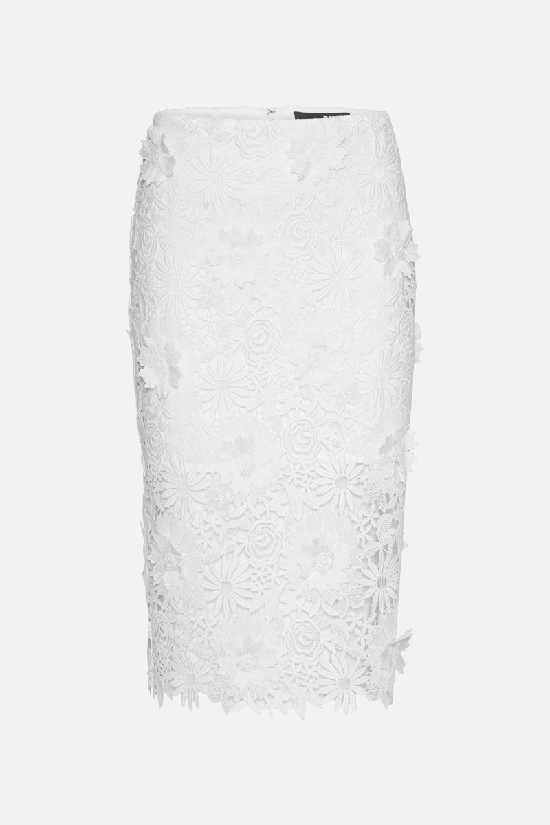 3d Lace Pencil Skirt White - ROTATE Birger Christensen
