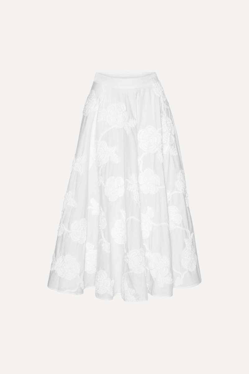 ◆Loulouseoul◆ Shiny Flower Skirt White Shiny Flower Skirt (White) - LOULOUSEOUL