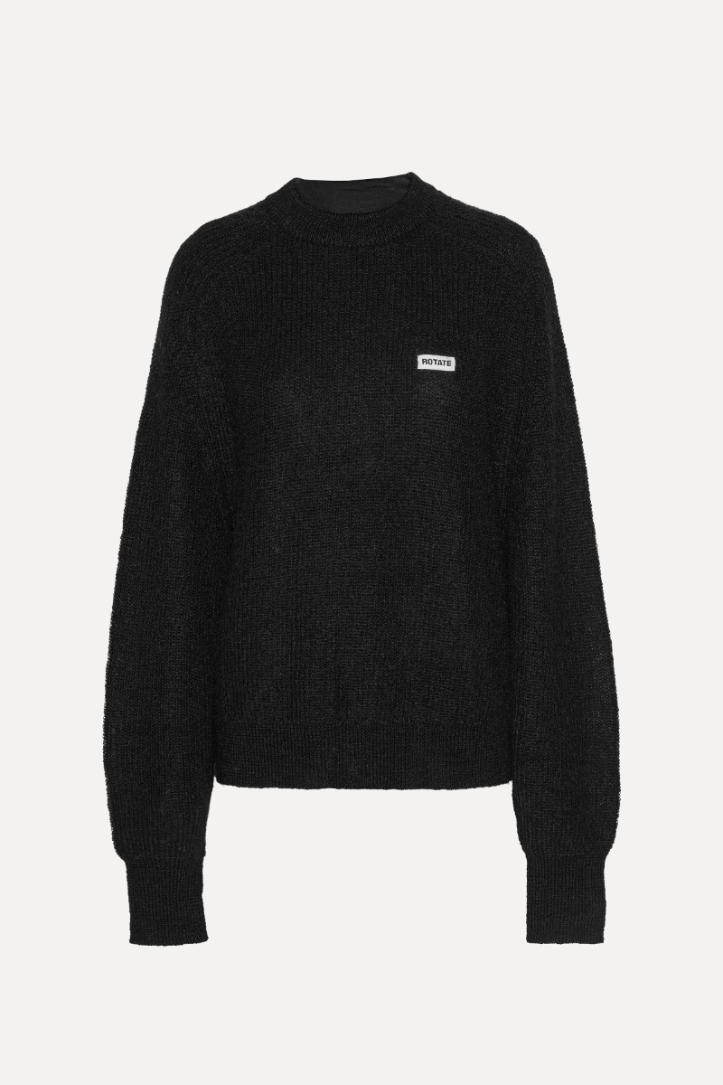 Light Knit Logo Sweater Black - ROTATE Birger Christensen