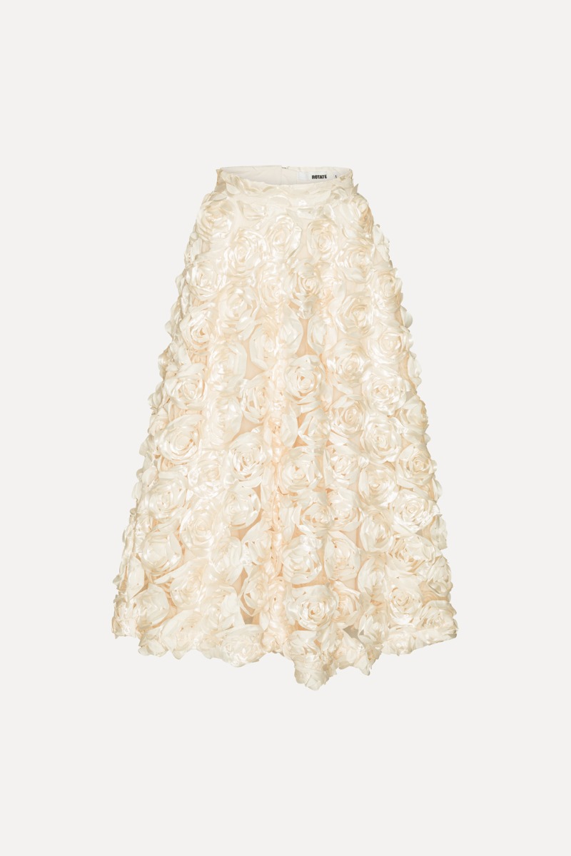 スカート ROTATE BIRGER CHRISTENSEN 'Maxi Sun' skirt Maxi Sun Skirt Creme White - ROTATE Birger Christensen