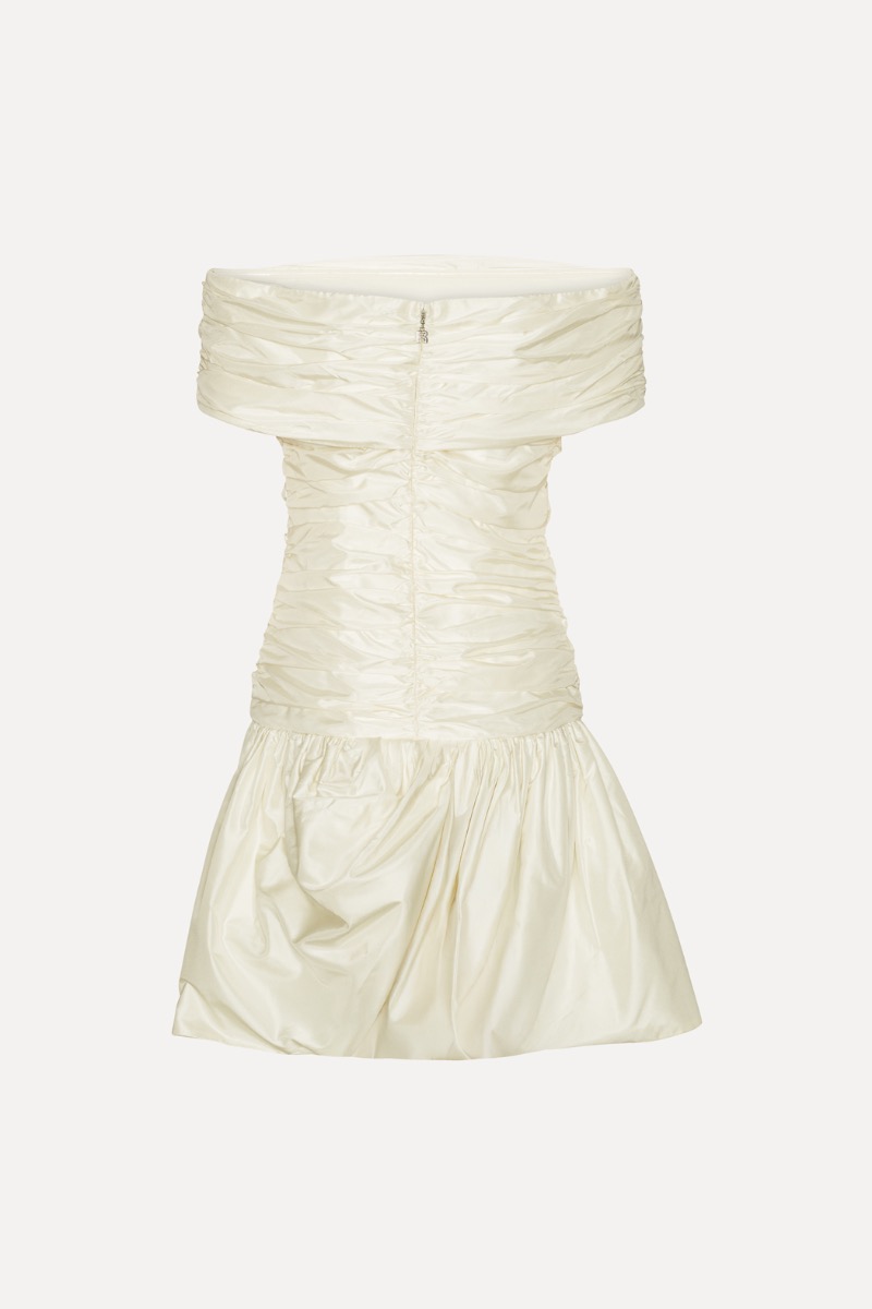 Off Shoulder Mini Dress Creme White - ROTATE Birger Christensen