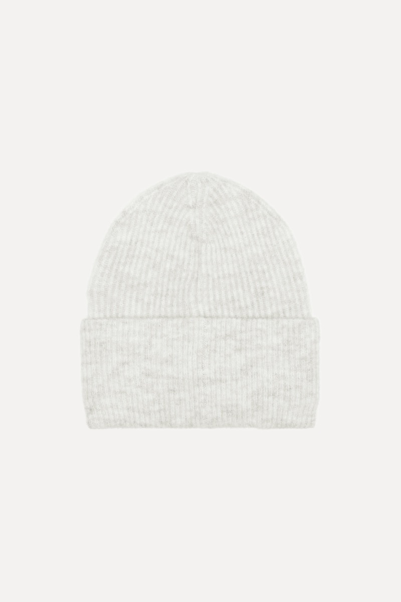 Rib Knit Beanie White - ROTATE Birger Christensen