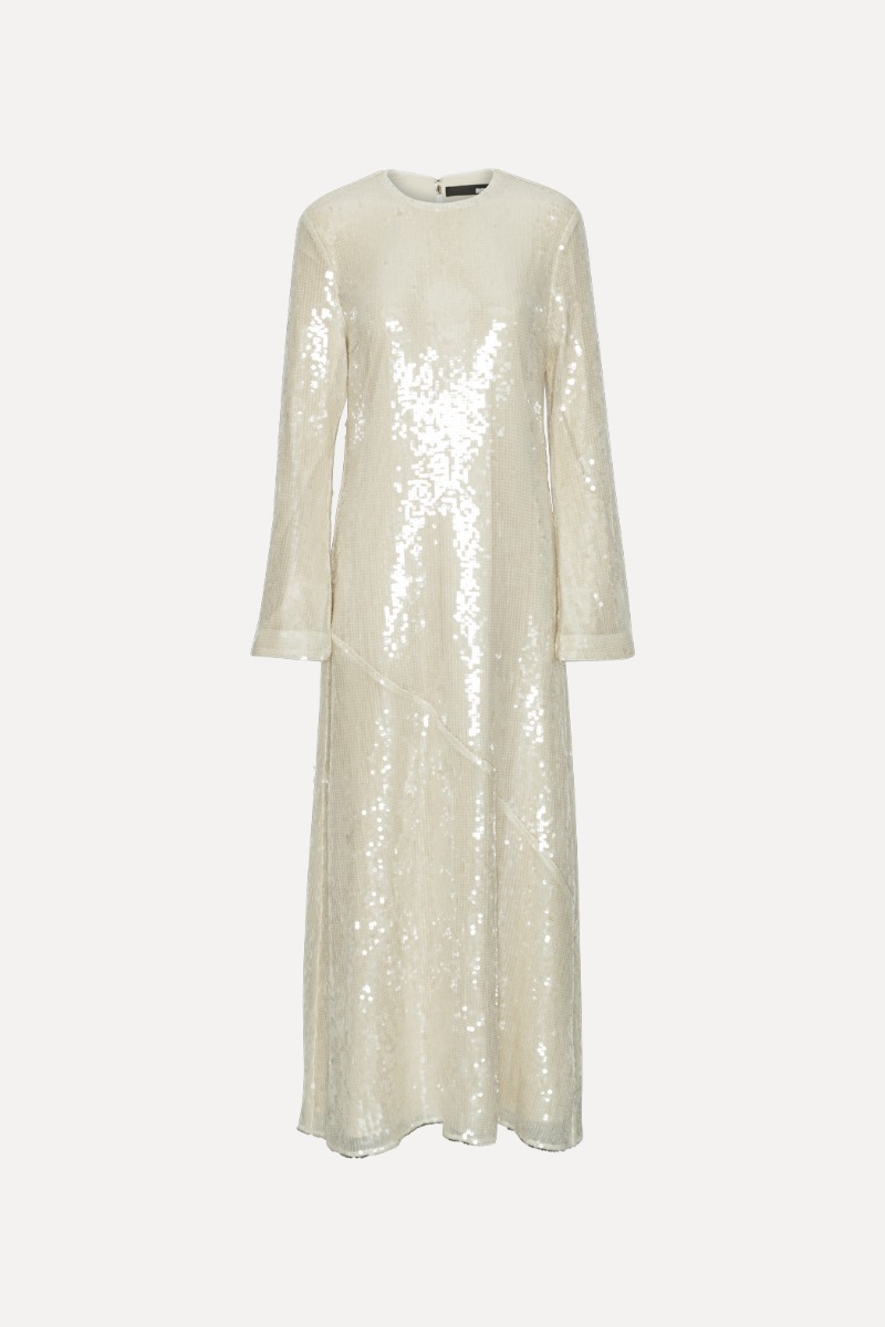 Sequin Maxi Dress White - ROTATE Birger Christensen