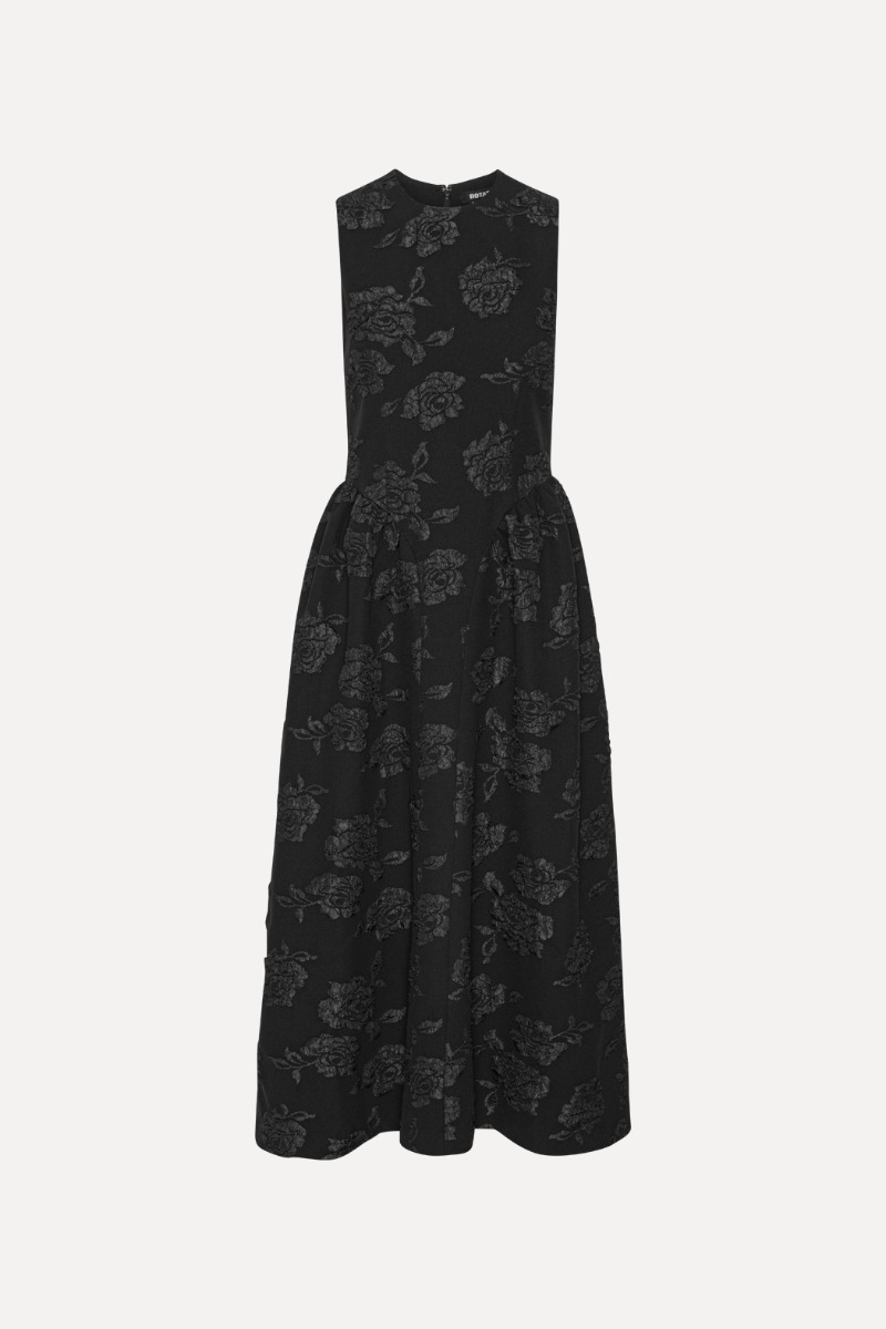関税込【Rotate】Jacquard midi dress Jacquard midi dress in black - Rotate | Mytheresa