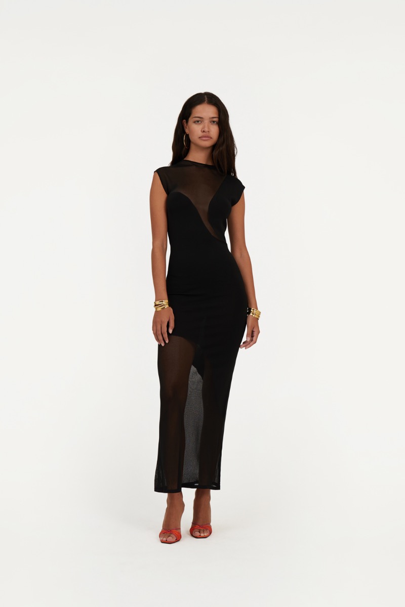 ワンピース ROTATE Woman Dress Black 113590 100 Charlene Dress – Dress the Population