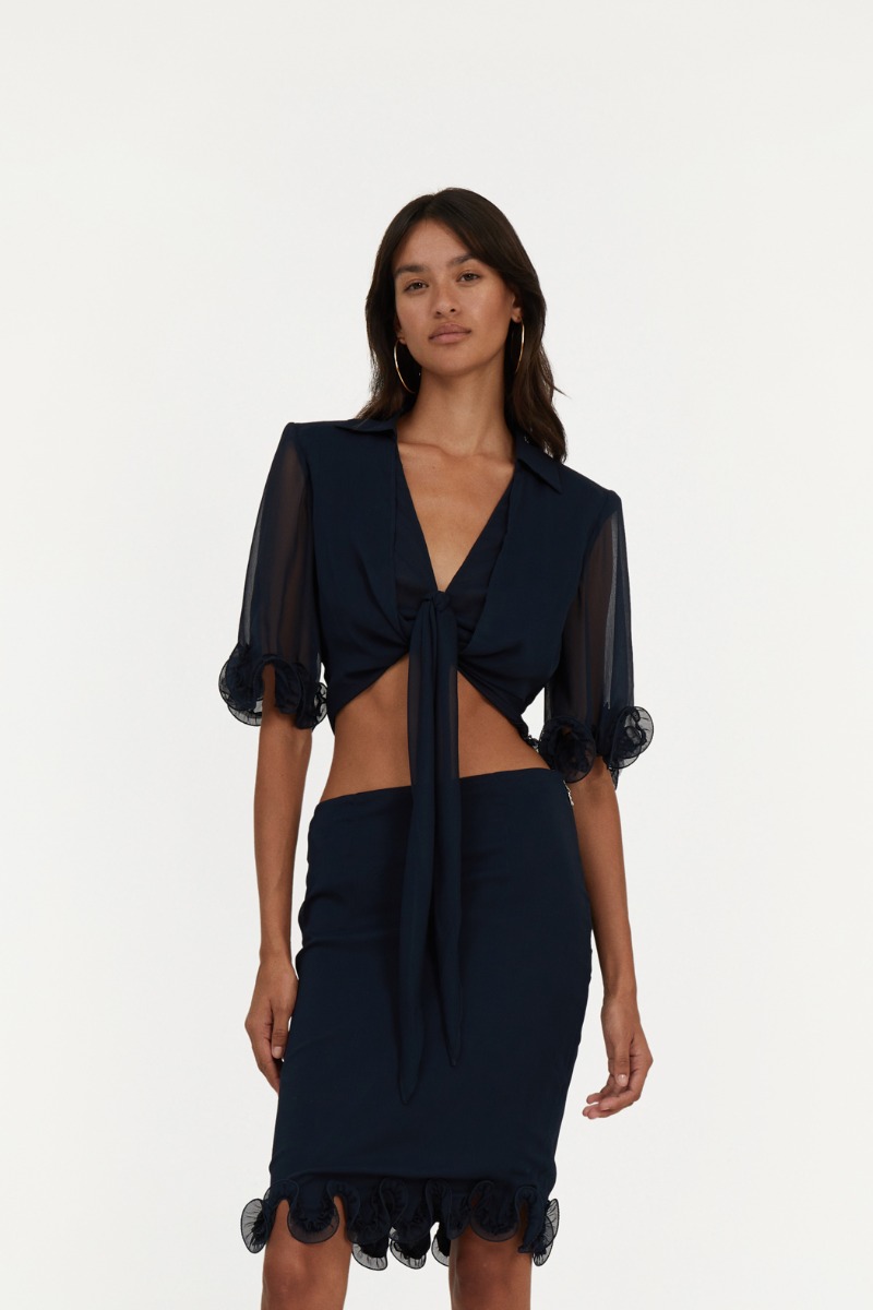 Chiffon Tied Top Pink - ROTATE Birger Christensen