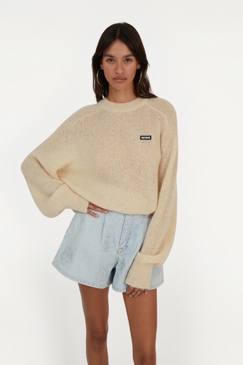 *p(R)ojectR® Logo Knit Sweater Mサイズ Light Knit Logo Sweater Creme - ROTATE Birger Christensen