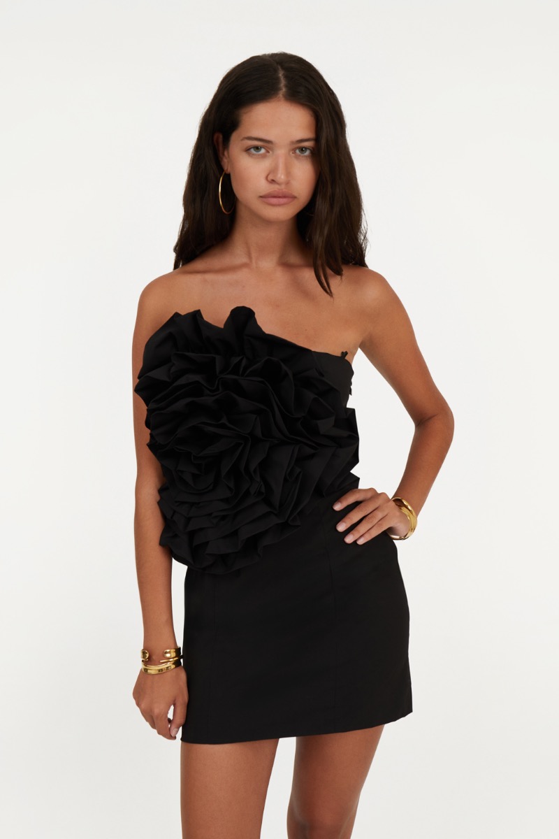 オールインワン・サロペット Rotate Big Flower Mini Dress Big Flower Mini Dress Black - ROTATE Birger Christensen