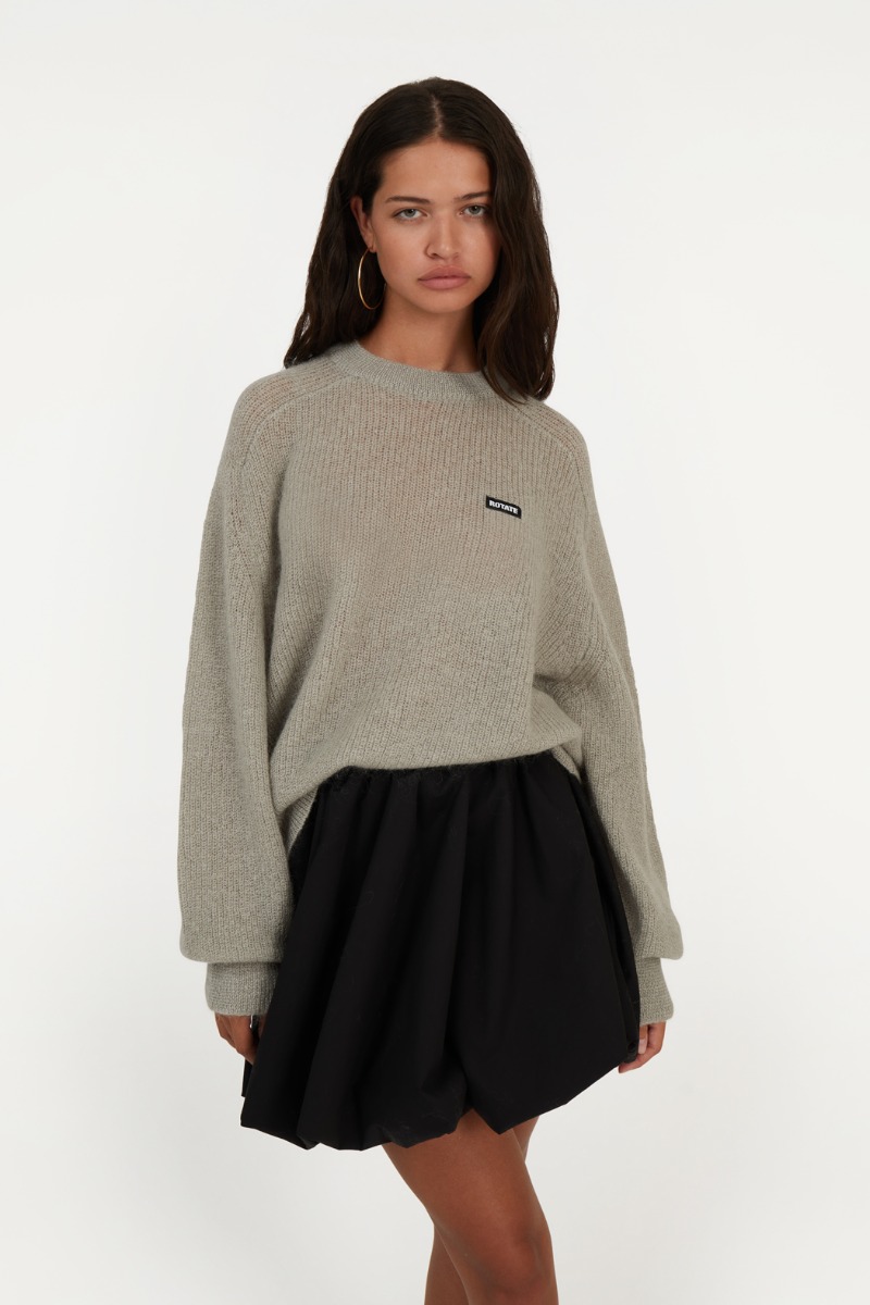 Light Knit Logo Sweater Grey - ROTATE Birger Christensen