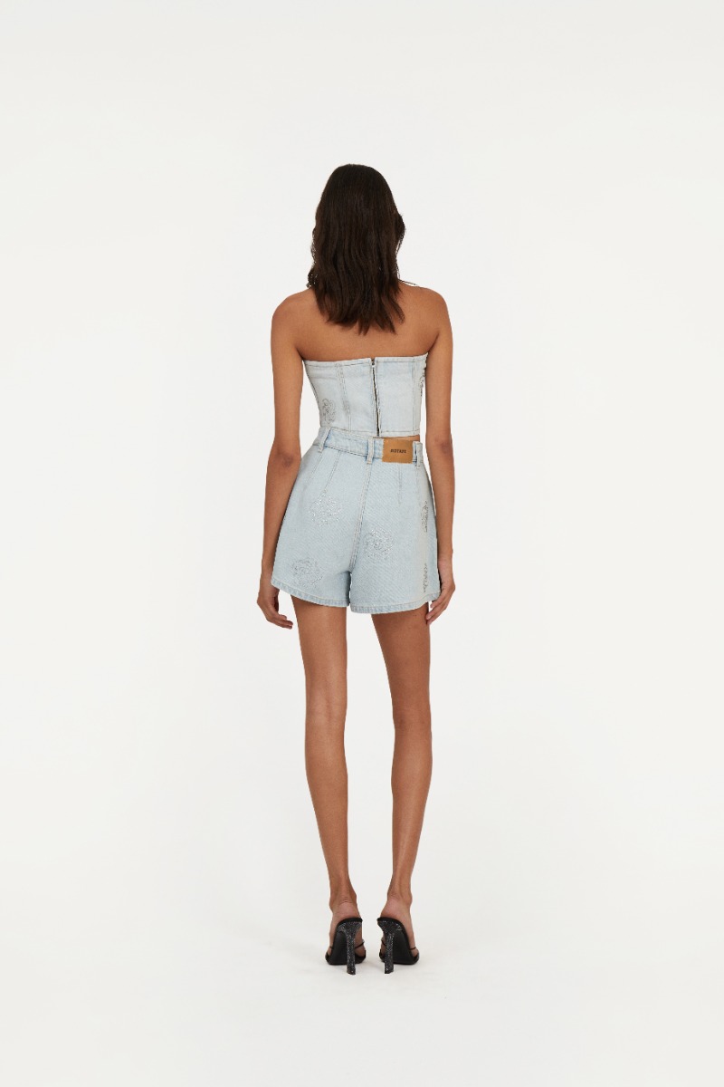 Denim Studs Shorts Light Blue - ROTATE Birger Christensen
