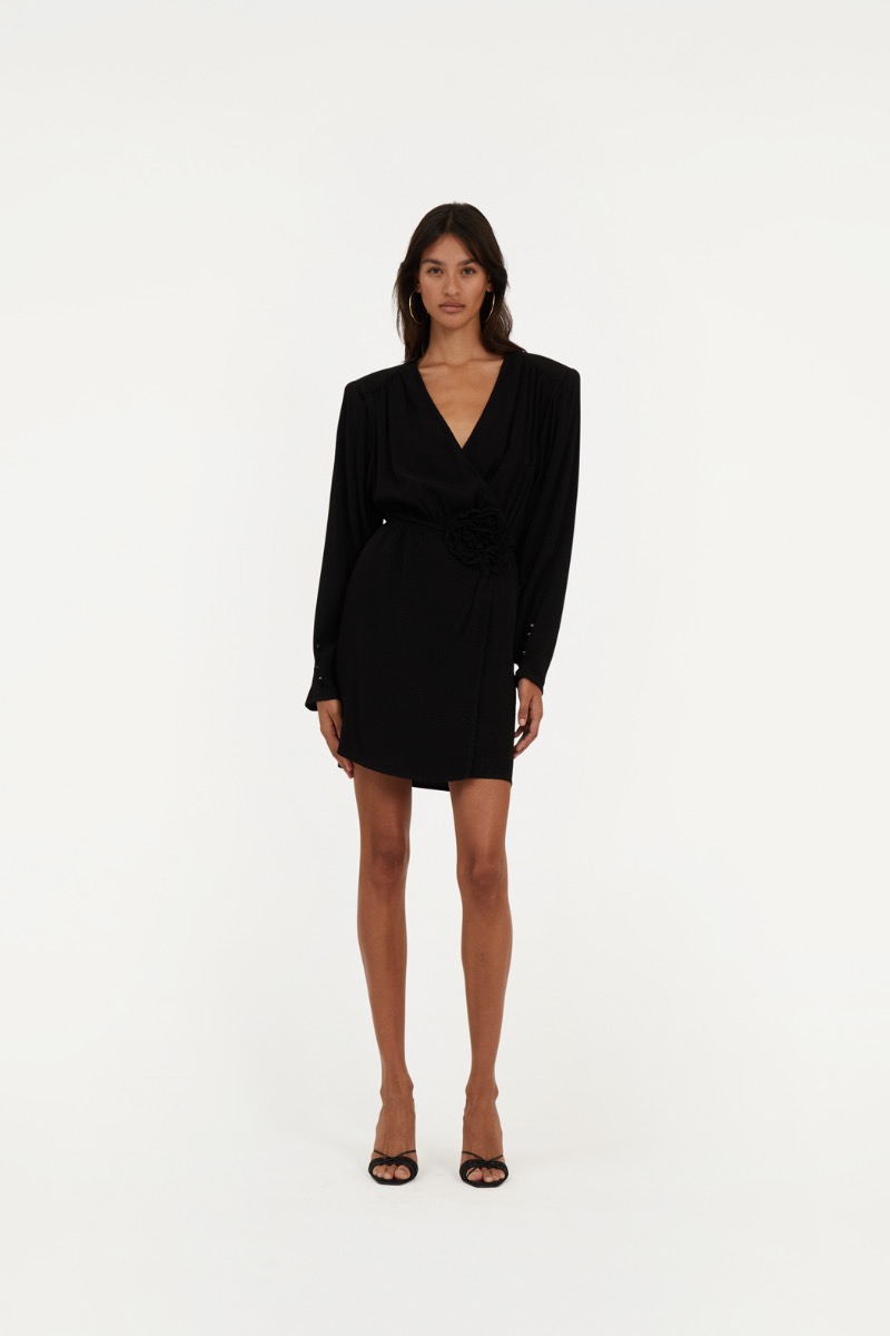 ワンピース ROTATE BIRGER CHRISTENSEN 'Satin Mini' dress Satin Mini Dress Black Print - ROTATE Birger Christensen