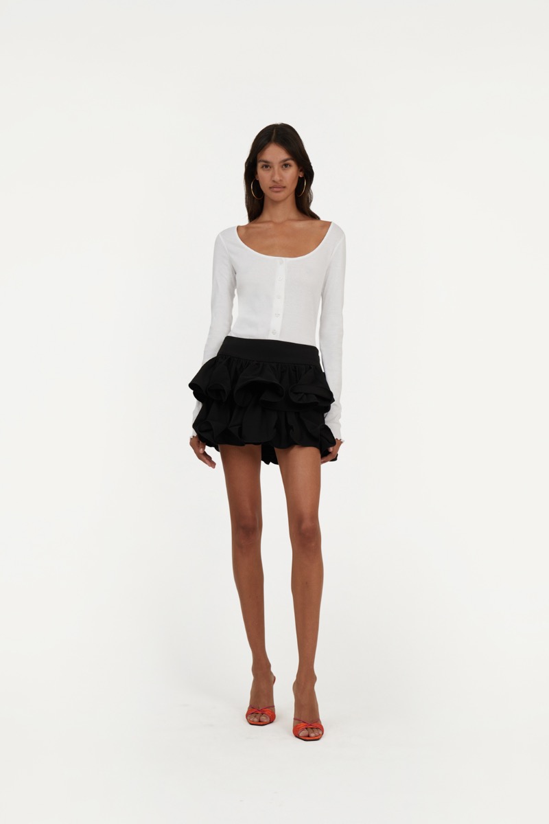 ミニスカート Rotate Birger Christensen Mini Jacquard Skirt Jacquard Mini Skirt Black - ROTATE Birger Christensen