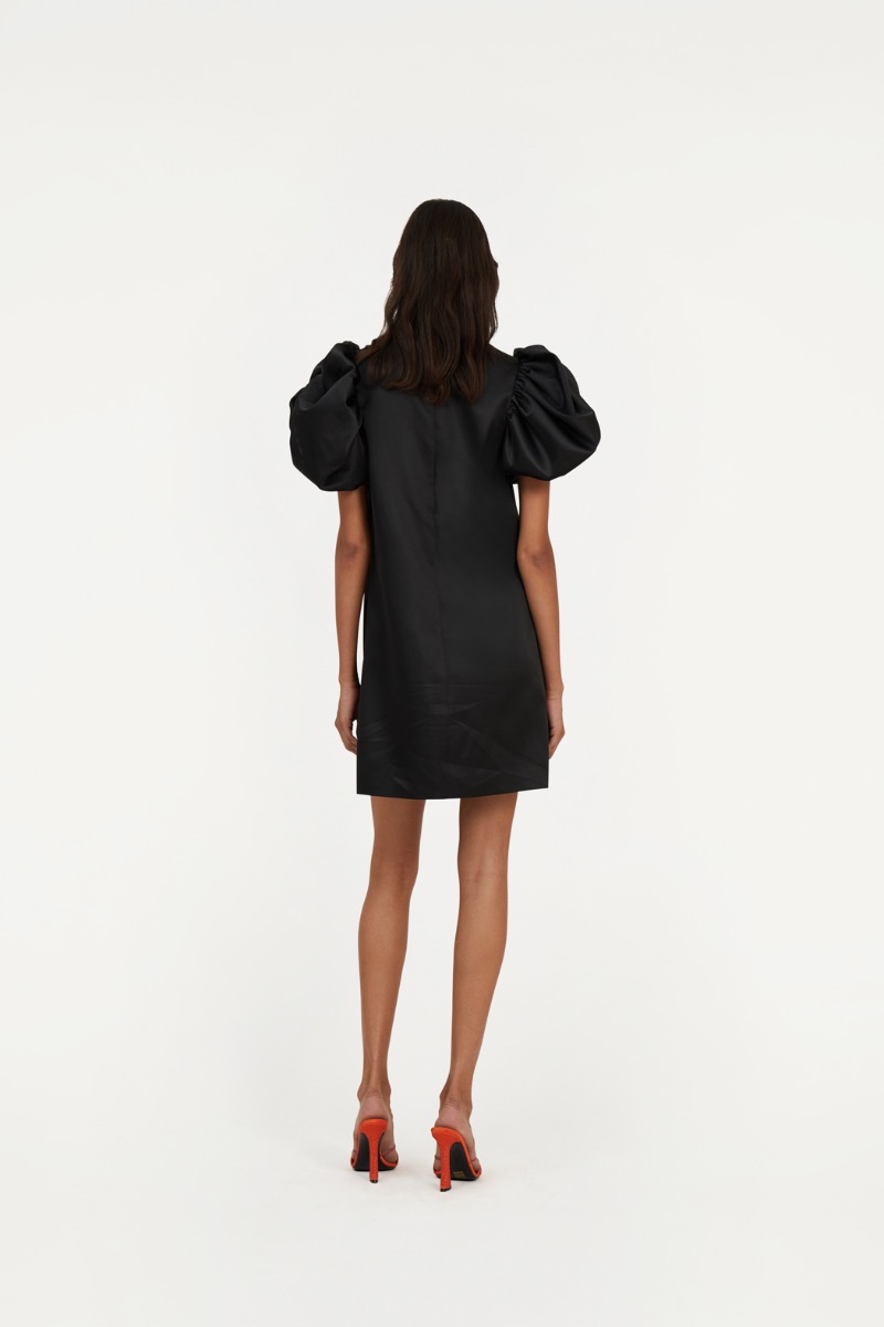 ワンピース ROTATE FW25 'Satin Mini' dress (114417100 100) Satin A-line Mini Dress Black - ROTATE Birger Christensen