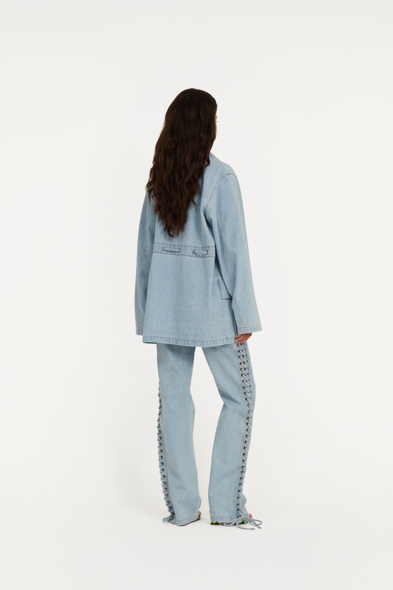 Laced Denim Jacket Blue - ROTATE Birger Christensen