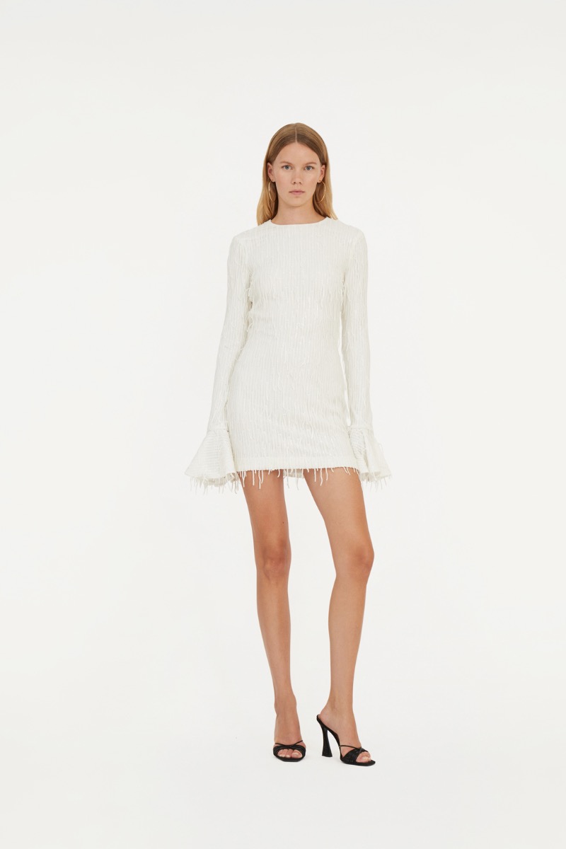 ワンピース ROTATE BIRGER CHRISTENSEN '3D Lace Ls Mini' dress 3d Lace Ls Mini Dress White - ROTATE Birger Christensen