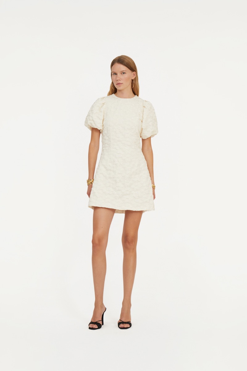 ワンピース ROTATE BIRGER CHRISTENSEN '3D Lace Ls Mini' dress 3d Lace Ls Mini Dress White - ROTATE Birger Christensen