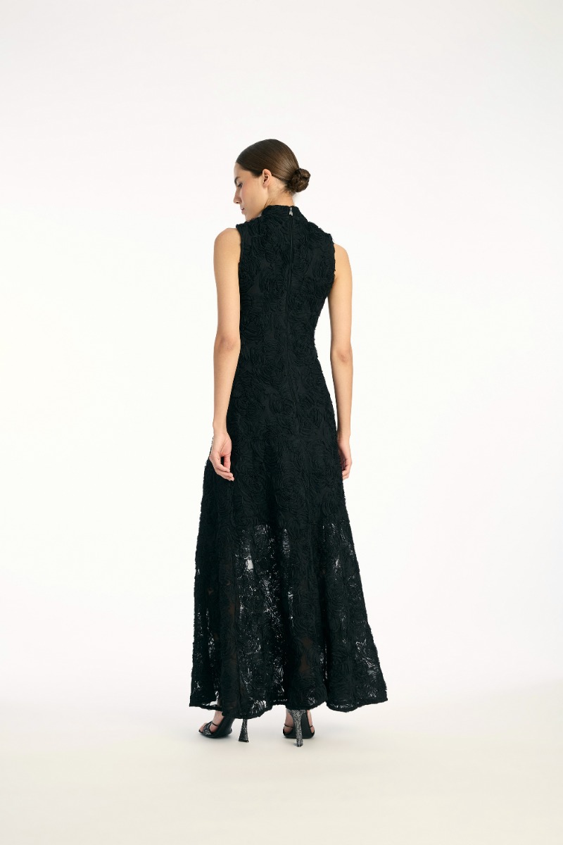 ワンピース ROTATE BLACK COTTON BLEND STRETCH DRESS Rotate Birger Christensen Black Cotton Blend Stretch Dress