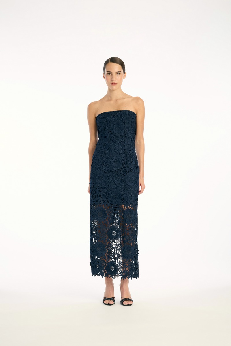 ワンピース ROTATE FW25 '3D Mesh Mini' dress (114218340 340) 3d Mesh Mini Dress Dark Blue - ROTATE Birger Christensen