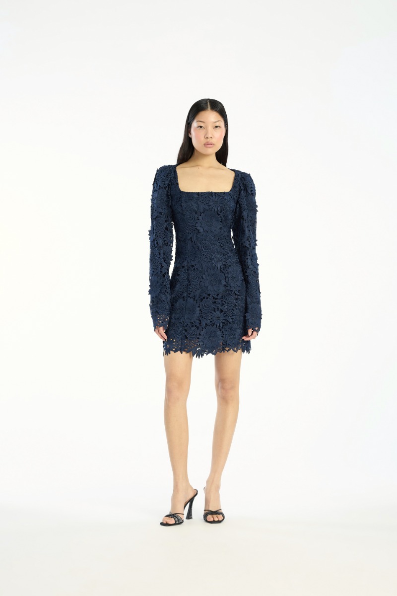 ワンピース ROTATE BIRGER CHRISTENSEN '3D Lace Ls Mini' dress 3d Lace Ls Mini Dress White - ROTATE Birger Christensen