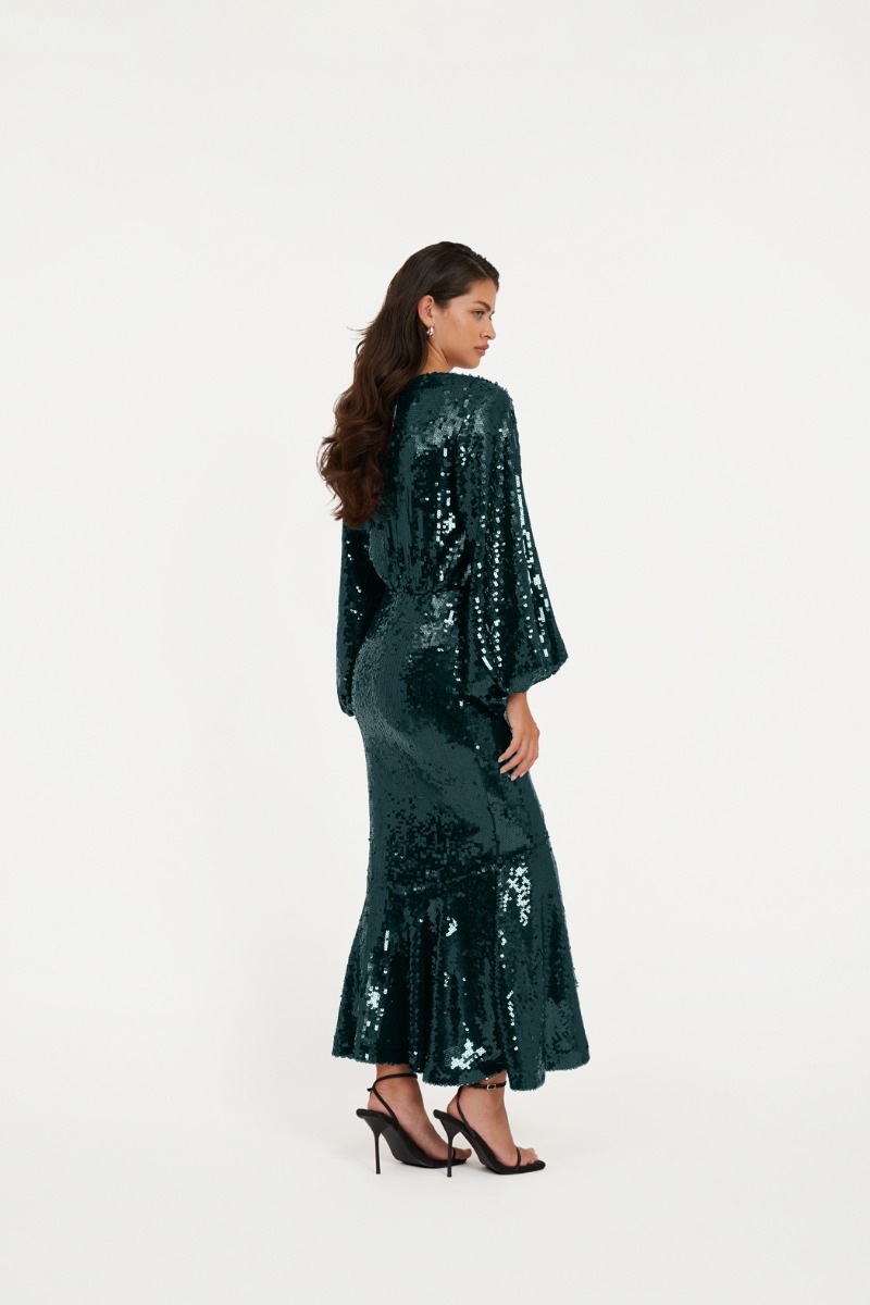 ROTATE ワンピース Shirred chiffon maxi dress964551 ROTATE ワンピース Shirred chiffon maxi dress964551 (ROTATE