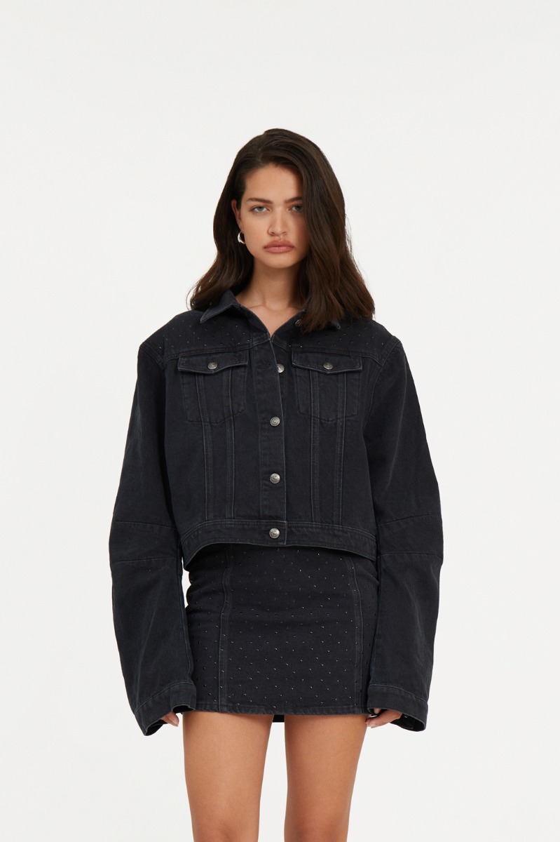 ダウンジャケット・コート ROTATE BIRGER CHRISTENSEN 'Denim Oversized' jacket Denim Oversized Jacket Dark Grey - ROTATE Birger Christensen