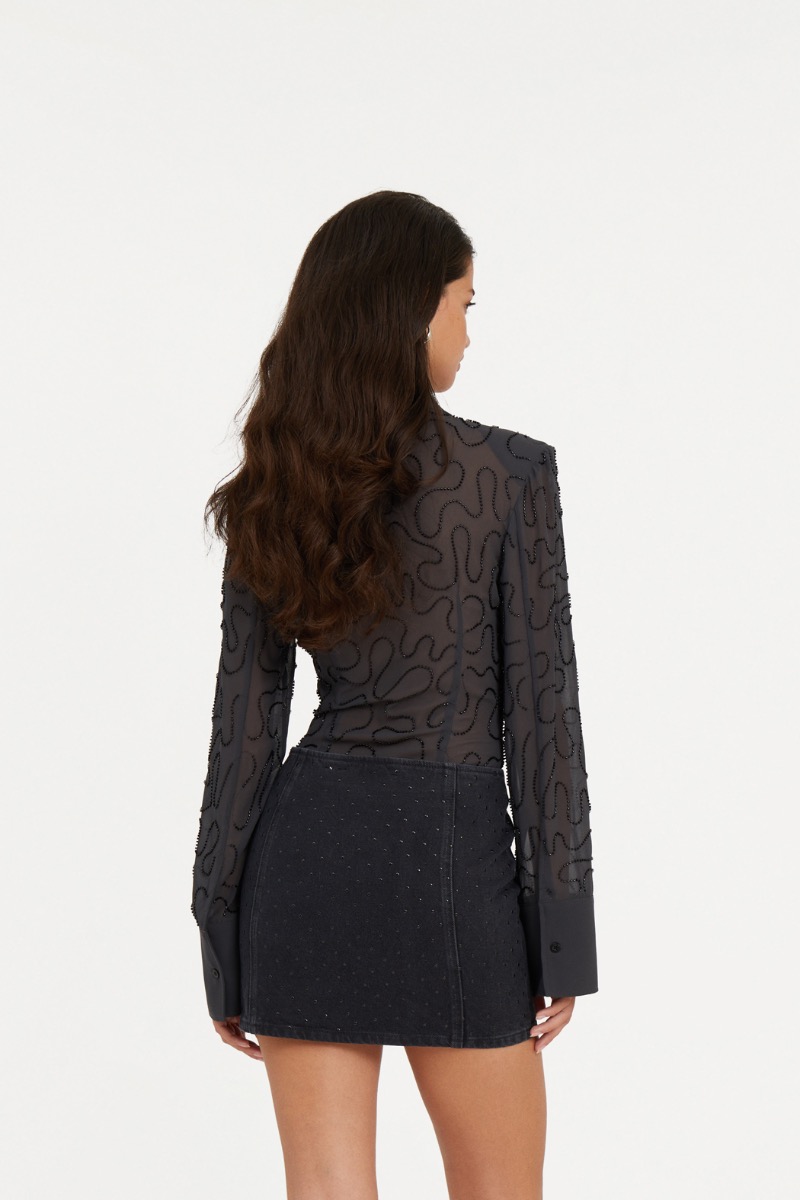 REMAIN BIRGER CHRISTENSEN 売れ筋商品|||リメイン バーガー クリステンセン Tシャツ トップス レディース Bodysuits Black Body With Lace Edge Black - REMAIN Birger Christensen
