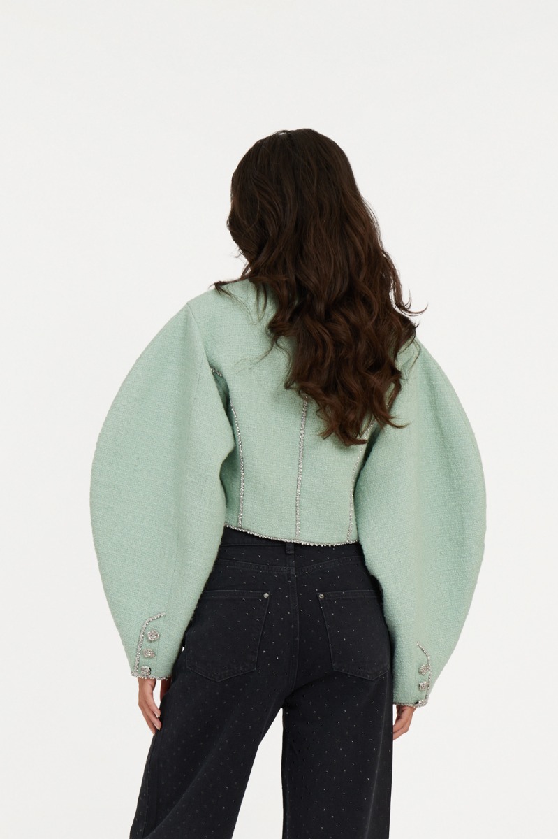 Boucle Jacket Mint Green - ROTATE Birger Christensen