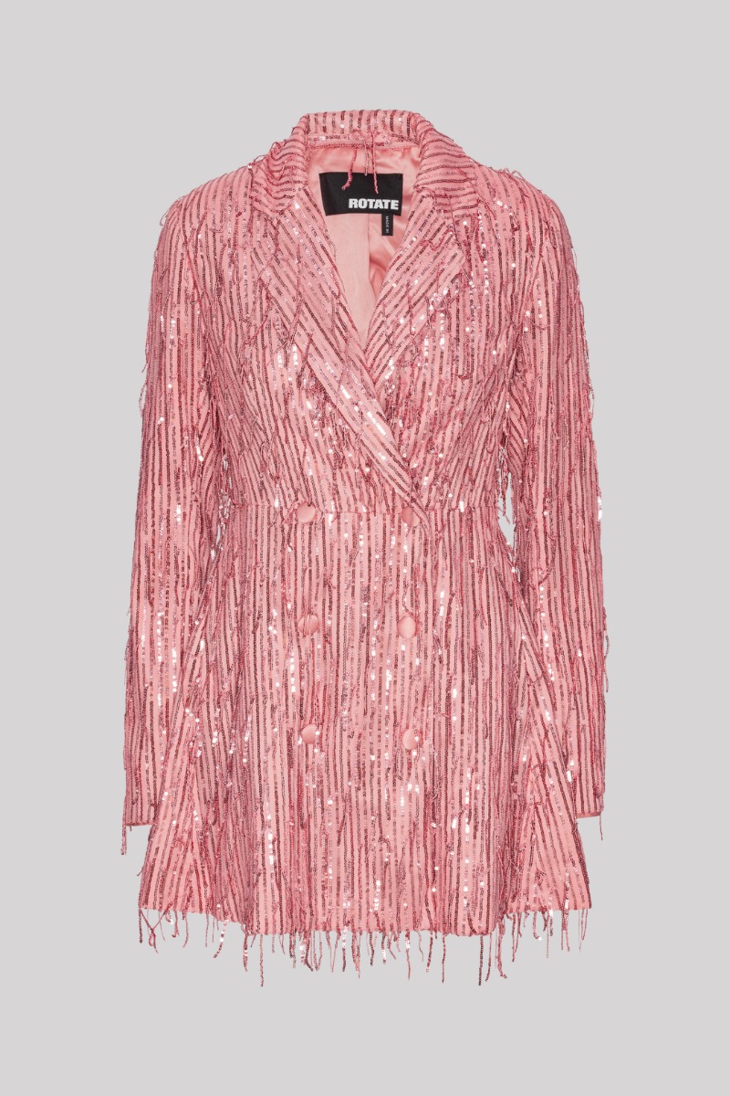 Sequin Blazer Dress Pink | ROTATE Birger Christensen