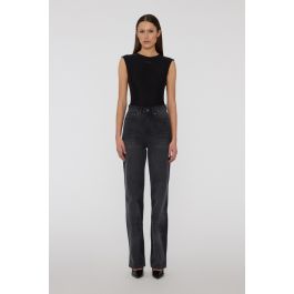 Twill High Rise Pants Washed Black | ROTATE Birger Christensen
